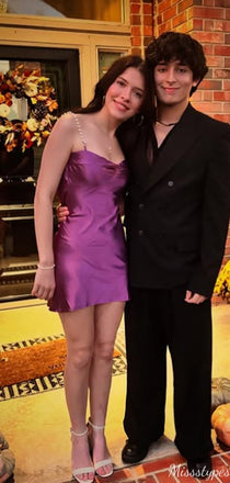 Elegant Spaghetti Strap Sheath Short Mini Homecoming Dress,HM472
