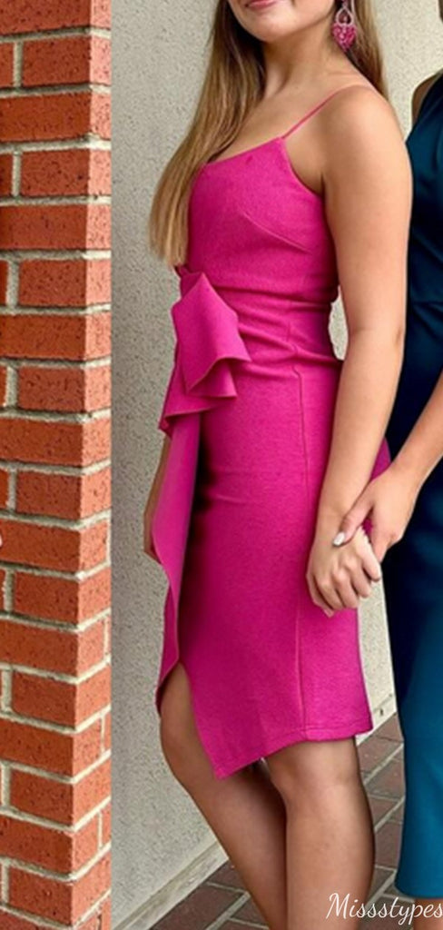Elegant Spaghetti Strap Sheath Short Mini Homecoming Dress,HM474