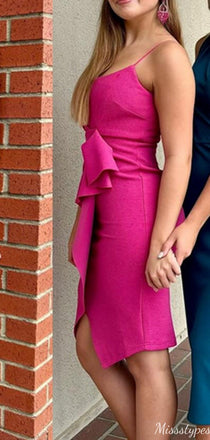 Elegant Spaghetti Strap Sheath Short Mini Homecoming Dress,HM474