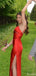 Elegant Spaghetti Strap V-neck Mermaid Long Prom Dress Ideas, Evening Party Dresses,ZX1036