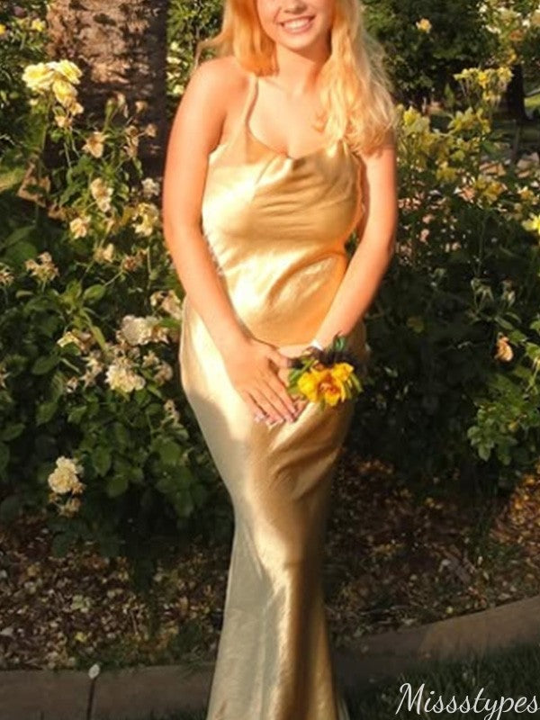 Casual Spaghetti Strap Mermaid Long Prom Dress Ideas, Evening Party Dresses,ZX1037