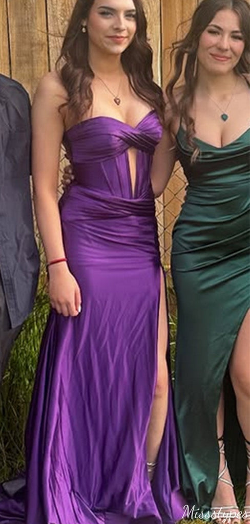 Elegant Strapless Sweetheart Mermaid Long Prom Dress Ideas, Evening Party Dresses,ZX1039