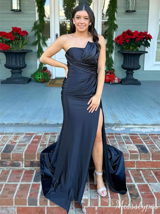 Formal Strapless Mermaid Unique Long Prom Dress Ideas, Evening Party Dresses,ZX569