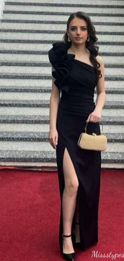 Formal One-shoulder Mermaid Long Prom Dress Ideas, Evening Party Dresses,ZX1043