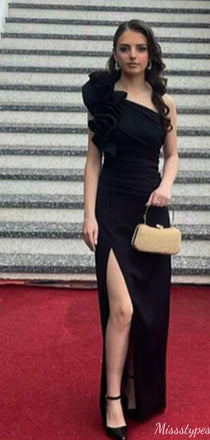 Formal One-shoulder Mermaid Long Prom Dress Ideas, Evening Party Dresses,ZX1043