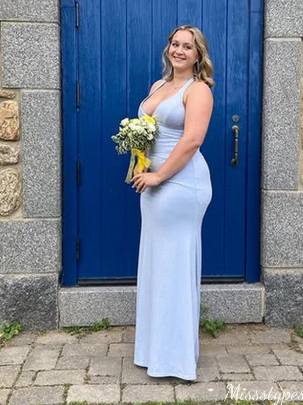 Sexy Halter V-neck Mermaid Long Prom Dress Ideas, Evening Party Dresses,ZX1045