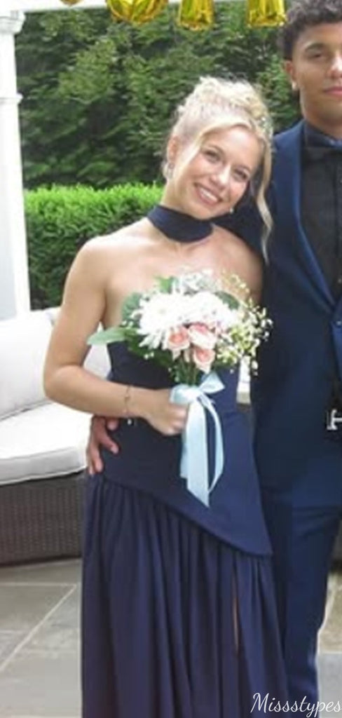 Casual Halter Strapless Mermaid Long Prom Dress Ideas, Evening Party Dresses,ZX1046