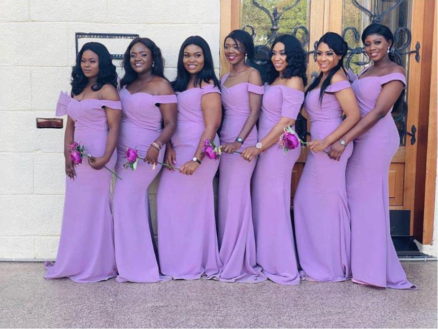 Simple Satin Mermaid Purple Floor-Length Bridesmaid Dresses Online, BL68