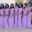 Simple Satin Mermaid Purple Floor-Length Bridesmaid Dresses Online, BL68