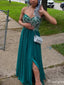 Elegant Spaghetti Strap A-line Long Prom Dress Ideas, Evening Party Dresses,ZX1051