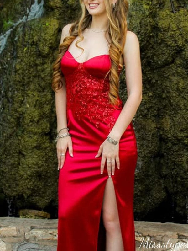 Elegant Spaghetti Strap Mermaid Long Prom Dress Ideas, Evening Party Dresses,ZX1052