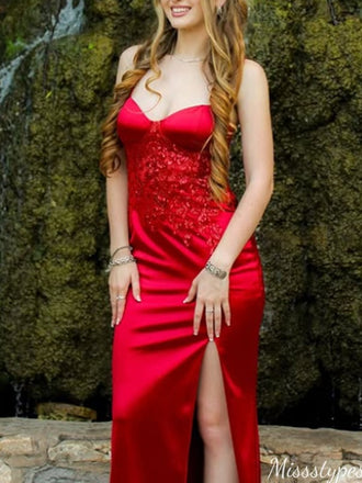 Elegant Spaghetti Strap Mermaid Long Prom Dress Ideas, Evening Party Dresses,ZX1052