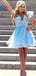 Elegant V-neck A-line Short Mini Homecoming Dress,HM477