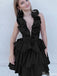 Gorgeous Deep V-neck Halter A-line Short Mini Homecoming Dress,HM480