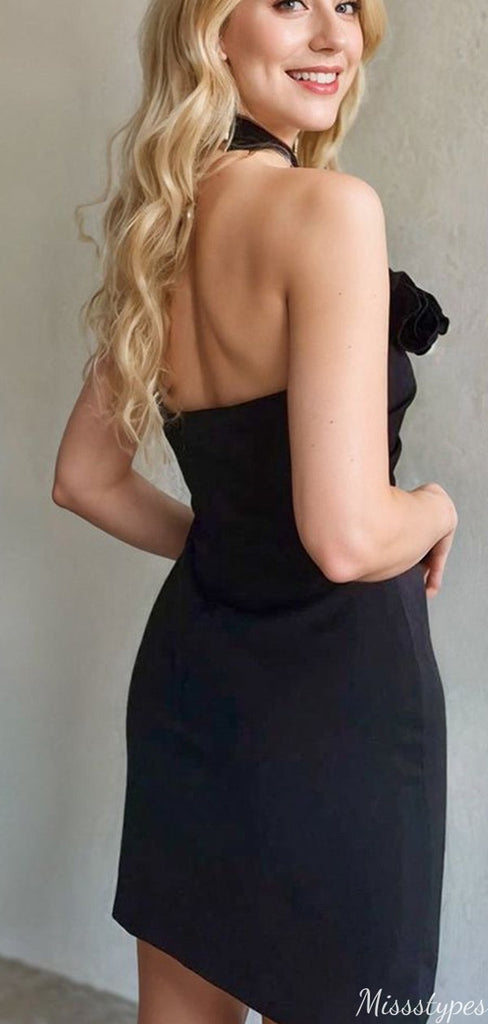 Formal Halter Sheath Short Mini Homecoming Dress,HM481