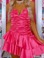 Elegant Strapless V-neck A-line Short Mini Homecoming Dress,HM484