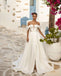 Popular Women Off Shoulder White Long A-Line Fashion Wedding Dresses,HS86