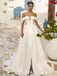 Popular Women Off Shoulder White Long A-Line Fashion Wedding Dresses,HS86