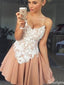 Elegant Spaghetti Strap Lace A-line Short Mini Homecoming Dress,HM488