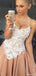 Elegant Spaghetti Strap Lace A-line Short Mini Homecoming Dress,HM488