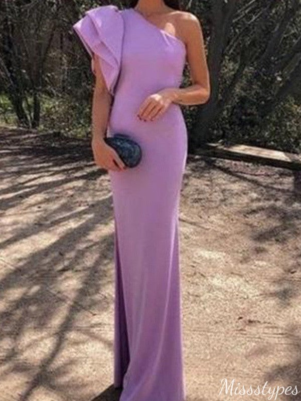 Casual One-shoulder Mermaid Long Prom Dress Ideas, Evening Party Dresses,ZX1055