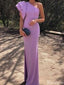 Casual One-shoulder Mermaid Long Prom Dress Ideas, Evening Party Dresses,ZX1055