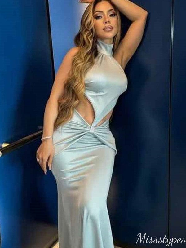 Elegant Halter Mermaid Long Prom Dress Ideas, Evening Party Dresses,ZX1057