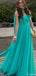 Elegant Halter V-neck A-line Long Prom Dress Ideas, Evening Party Dresses,ZX1058