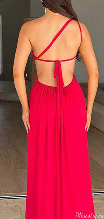 Elegant One-shoulder Mermaid Long Prom Dress Ideas, Evening Party Dresses,ZX1063