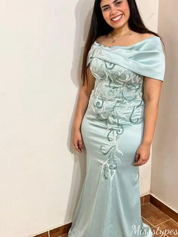 Gorgeous Off-shoulder Mermaid Long Prom Dress Ideas, Evening Party Dresses,ZX1067