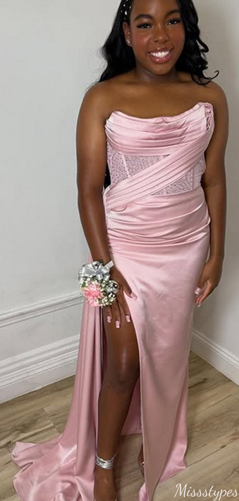 Gorgeous Strapless Mermaid Long Prom Dress Ideas, Evening Party Dresses,ZX1071