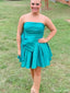 Elegant Strapless A-line Short Mini Homecoming Dress,HM493