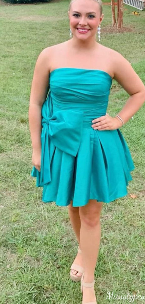 Elegant Strapless A-line Short Mini Homecoming Dress,HM493