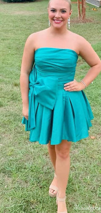 Elegant Strapless A-line Short Mini Homecoming Dress,HM493