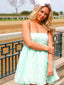 Casual Spaghetti Strap A-line Short Mini Homecoming Dress,HM497