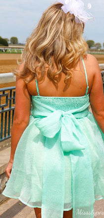 Casual Spaghetti Strap A-line Short Mini Homecoming Dress,HM497