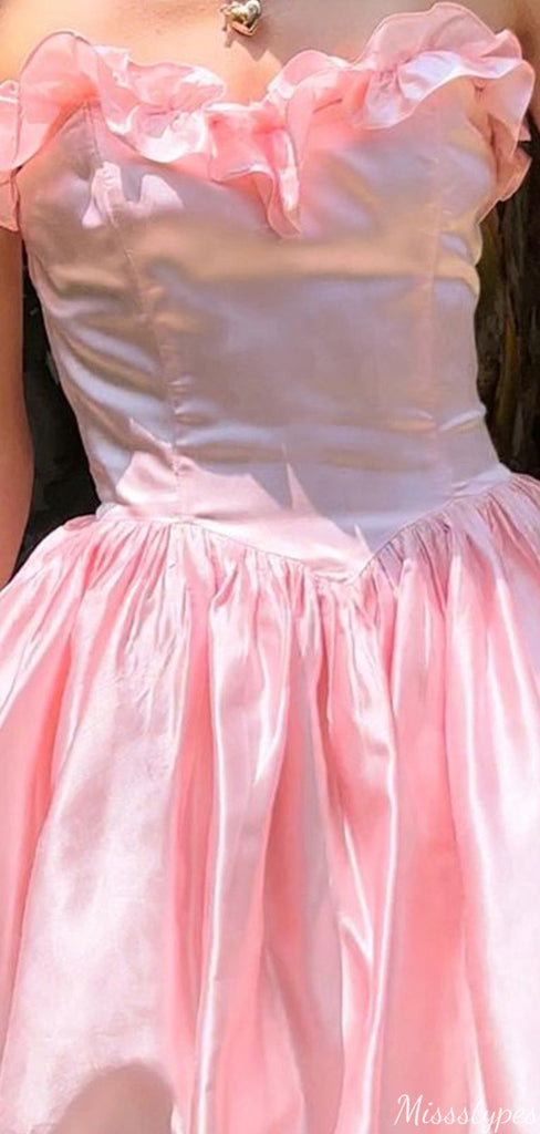 Elegant Strapless Sweetheart A-line Short Mini Homecoming Dress,HM499