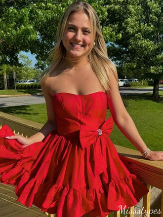 Gorgeous Strapless Sweetheart A-line Mini Homecoming Dress,HM305