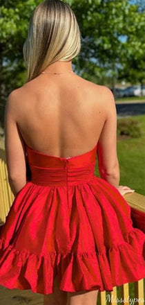 Gorgeous Strapless Sweetheart A-line Mini Homecoming Dress,HM305