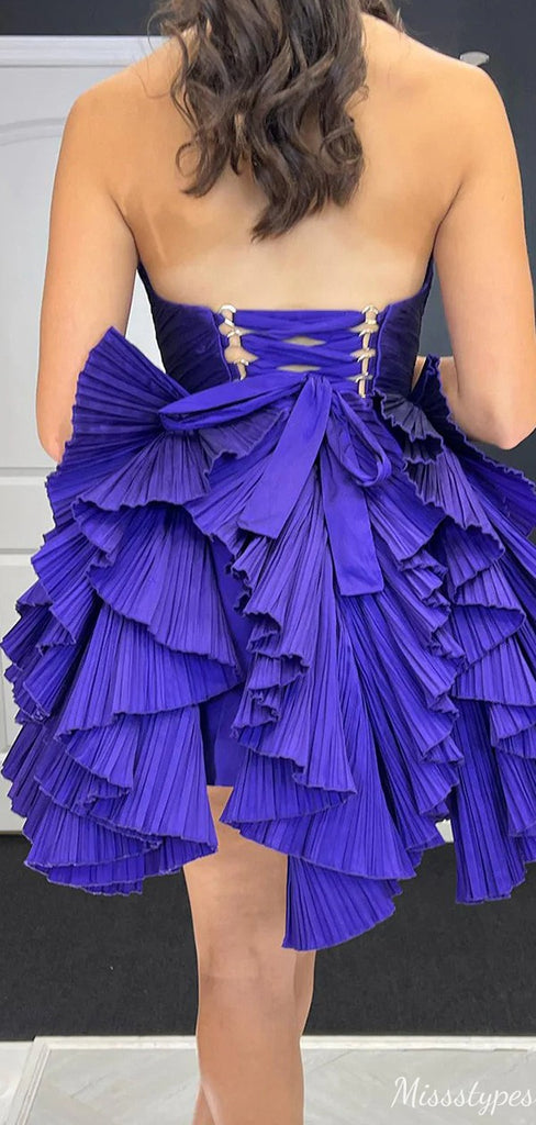 Elegant Strapless Sweetheart A-line Short Mini Homecoming Dress,HM502