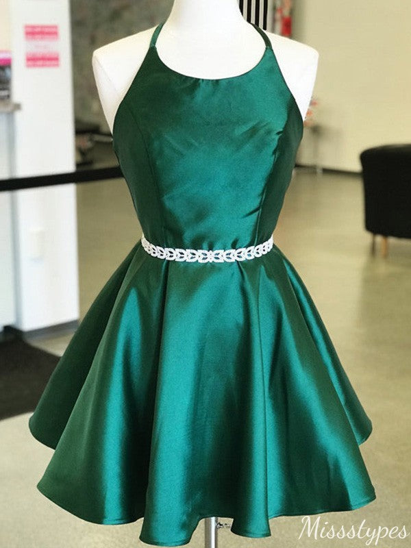 Elegant Halter A-line Short Mini Homecoming Dress,HM504