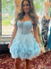 Gorgeous Spaghetti Strap A-line Short Mini Homecoming Dress,HM505