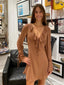 Casual Long Sleeves A-line Short Mini Homecoming Dress,HM507