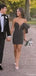 Formal One-shoulder V-neck Sheath Short Mini Homecoming Dress,HM508