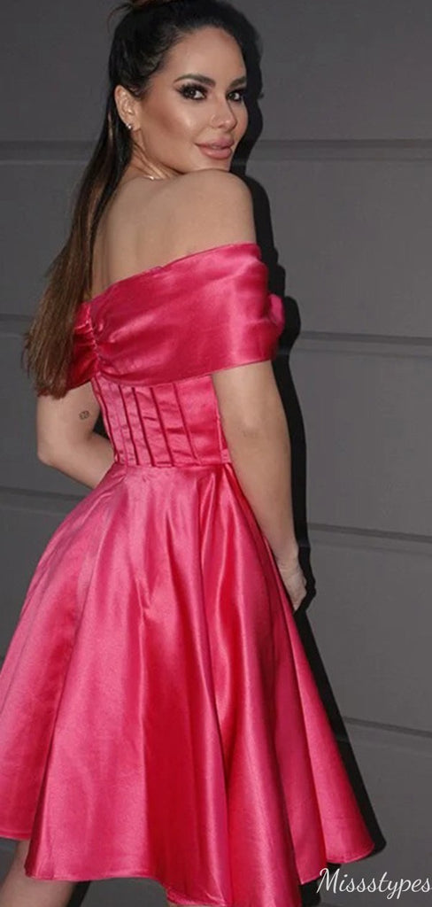 Elegant Off-shoulder A-line Short Mini Homecoming Dress,HM510