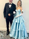 Gorgeous Sweetheart Strapless A-line Long Prom Dress Ideas, Evening Party Dresses,ZX1076