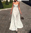 Simple Strapless White Sexy Women Unique Evening Prom Evening Dress,ZX203