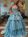 Gorgeous Strapless A-line Long Prom Dress Ideas, Evening Party Dresses,ZX1078
