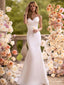 Simple Sweetheart Off-White Pleat Strapless Floor-Length Mermaid Wedding Dresses HS31