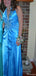 Elegant Halter V-neck Mermaid Long Prom Dress Ideas, Evening Party Dresses,ZX1083